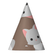 猫パターン パーティーハット (左)