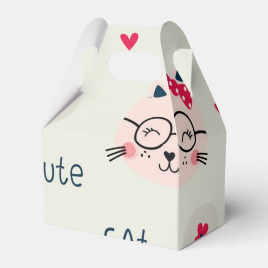 猫パターン フェイバーボックス (正面サイド)