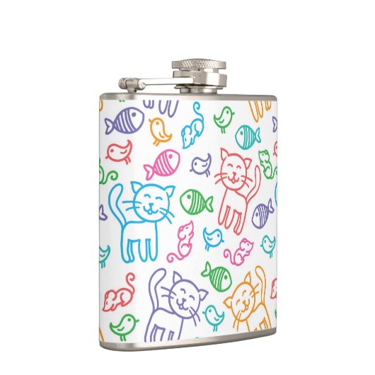 猫パターン フラスク (右)
