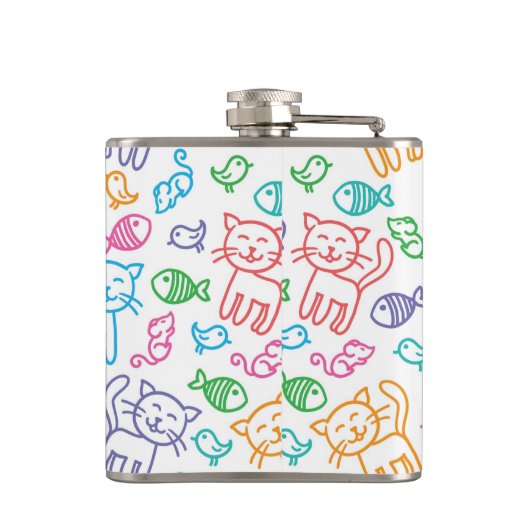 猫パターン フラスク (裏面)