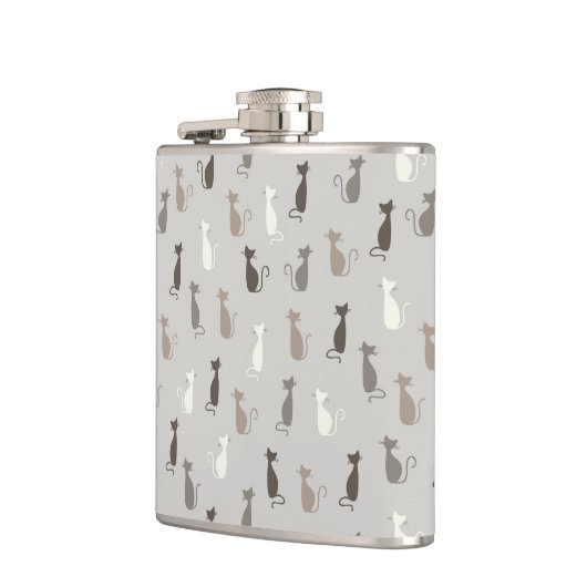 猫パターン フラスク (左)