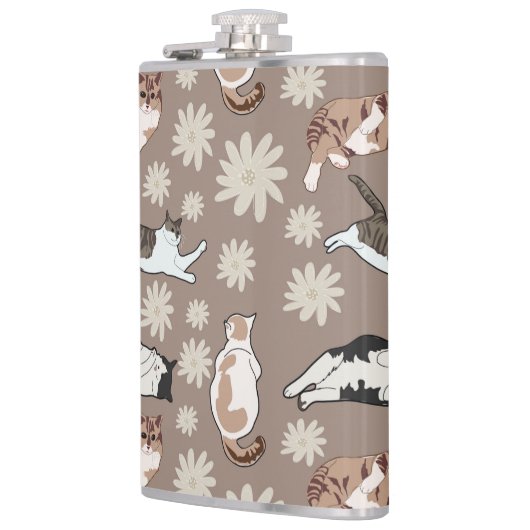 猫パターン フラスク (左)