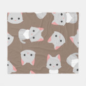 猫パターン フリースブランケット (正面(横))