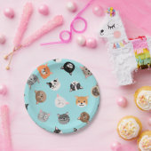 猫パターン ペーパープレート (パーティー)