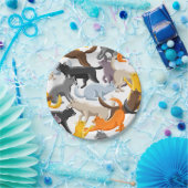 猫パターン ペーパープレート (パーティー)