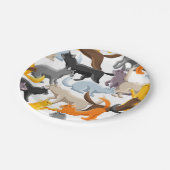 猫パターン ペーパープレート (アングル)