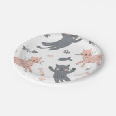 猫パターン ペーパープレート (アングル)