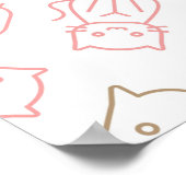 猫パターン ポスター (角)