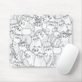 猫パターン マウスパッド (マウス)