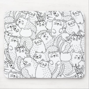 猫パターン マウスパッド