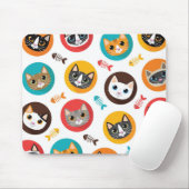 猫パターン マウスパッド (マウス)