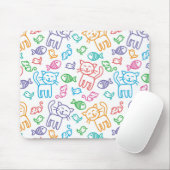 猫パターン マウスパッド (マウス)