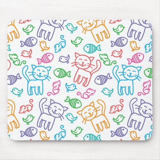 猫パターン マウスパッド (正面)