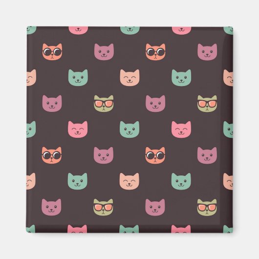 猫パターン マグネット (正面)