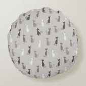 猫パターン ラウンドクッション (裏面)