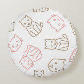 猫パターン ラウンドクッション (裏面)