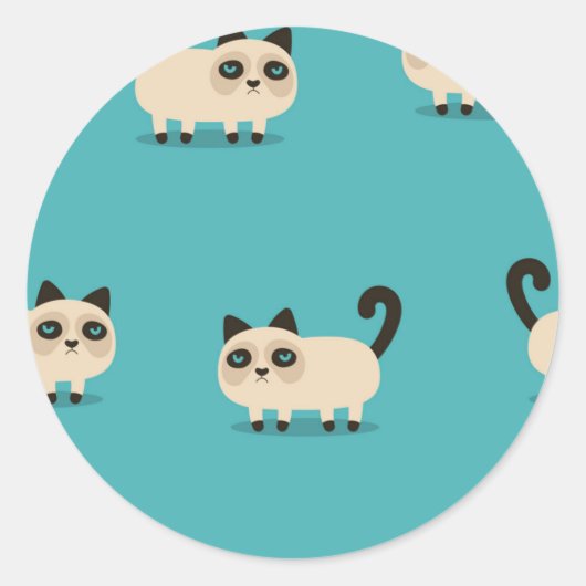 猫パターン ラウンドシール (正面)