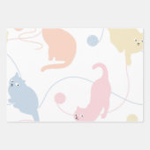 猫パターン ラッピングペーパーシート (正面2)