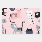 猫パターン ラッピングペーパーシート (正面2)