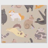猫パターン ラッピングペーパー (フラット)