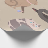 猫パターン ラッピングペーパー (角)
