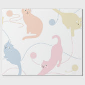 猫パターン ラッピングペーパー (フラット)