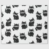 猫パターン ラッピングペーパー (フラット)