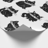 猫パターン ラッピングペーパー (角)