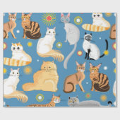 猫パターン ラッピングペーパー (フラット)