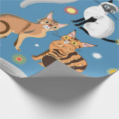 猫パターン ラッピングペーパー (角)