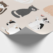 猫パターン ラッピングペーパー (角)