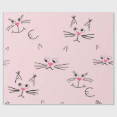 猫パターン ラッピングペーパー (フラット)