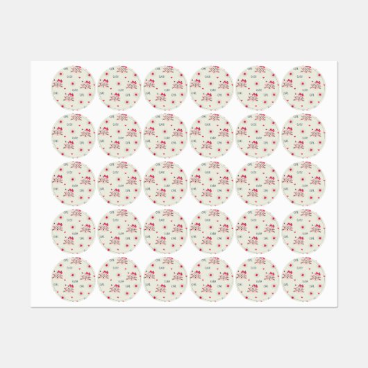 猫パターン ラベル (シート)