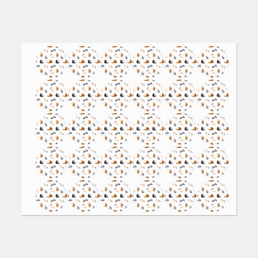 猫パターン ラベル (シート)