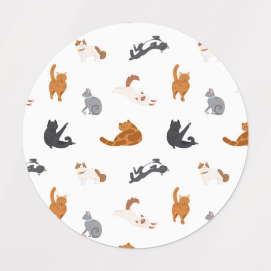 猫パターン ラベル (デザイン2)