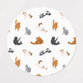 猫パターン ラベル (デザイン1)