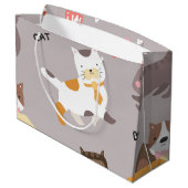 猫パターン ラージペーパーバッグ (裏面アングル)