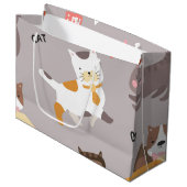 猫パターン ラージペーパーバッグ (正面アングル)