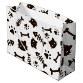 猫パターン ラージペーパーバッグ (裏面アングル)