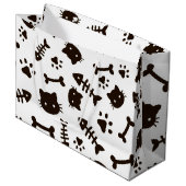猫パターン ラージペーパーバッグ (正面アングル)