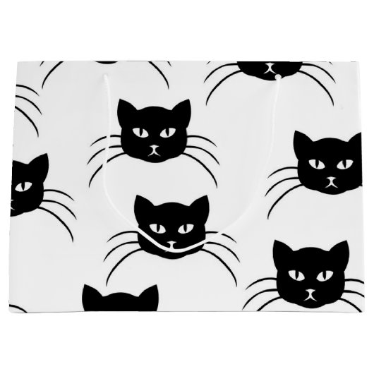 猫パターン ラージペーパーバッグ (正面)