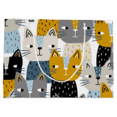 猫パターン ラージペーパーバッグ (裏面)