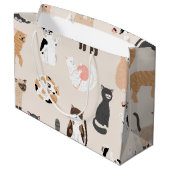 猫パターン ラージペーパーバッグ (裏面アングル)