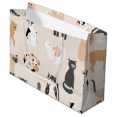 猫パターン ラージペーパーバッグ (正面アングル)