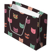猫パターン ラージペーパーバッグ (正面アングル)