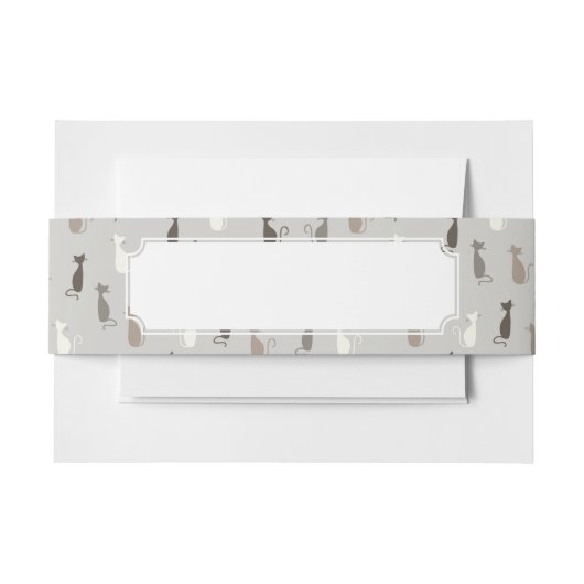 猫パターン 招待状ベリーバンド (正面例)