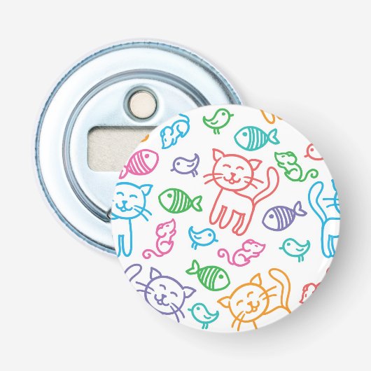 猫パターン 栓抜き (正面)