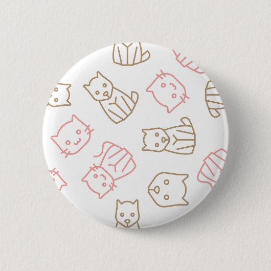 猫パターン 缶バッジ (正面)