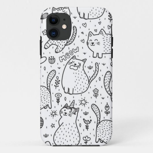 猫パターン Case-Mate iPhoneケース (裏面)