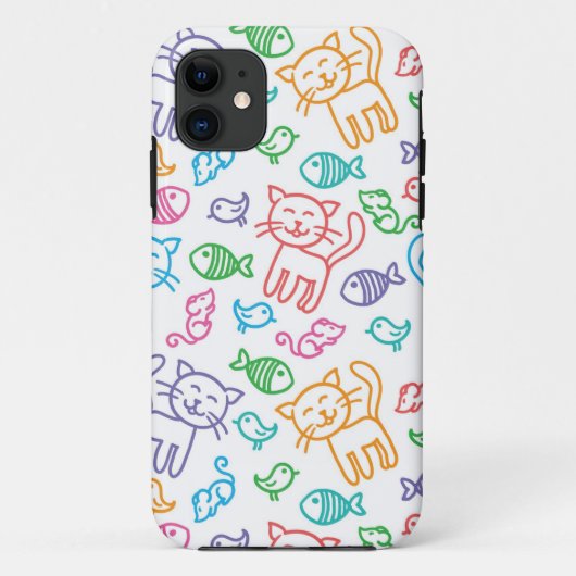 猫パターン Case-Mate iPhoneケース (裏面)